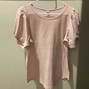 Peach and white striped shirt